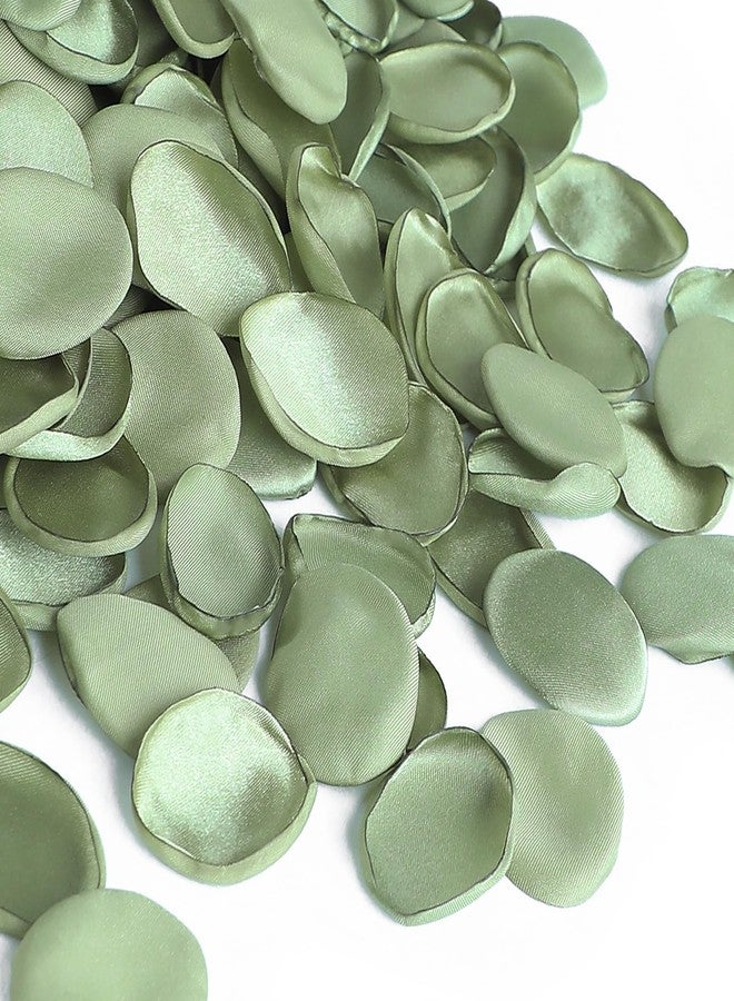 Floroom 300pcs Rose Petals Sage Green Faux Silk Flower Petals for Wedding Flower Girl Basket Aisle Scatter Dinner Table Centerpieces Party Confetti Bridal Shower Romantic Night Decoration - Image 1