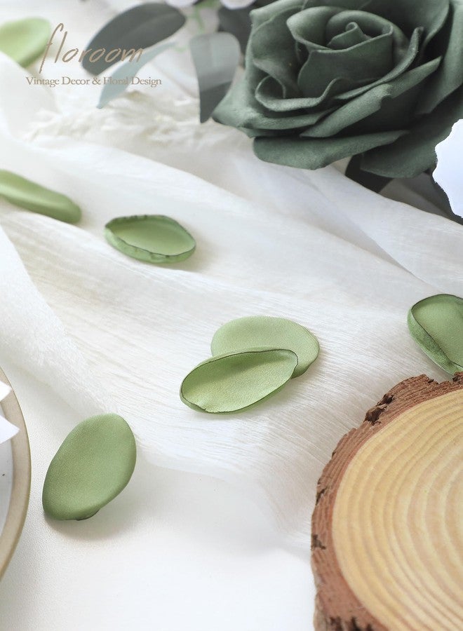 Floroom 300pcs Rose Petals Sage Green Faux Silk Flower Petals for Wedding Flower Girl Basket Aisle Scatter Dinner Table Centerpieces Party Confetti Bridal Shower Romantic Night Decoration - Image 2