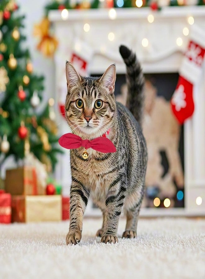 YUDOTE Bunny Ear Cat Collar with Bell and Bow Tie, Breakaway Cute Bowtie Kitten Collars(Red) - Image 5