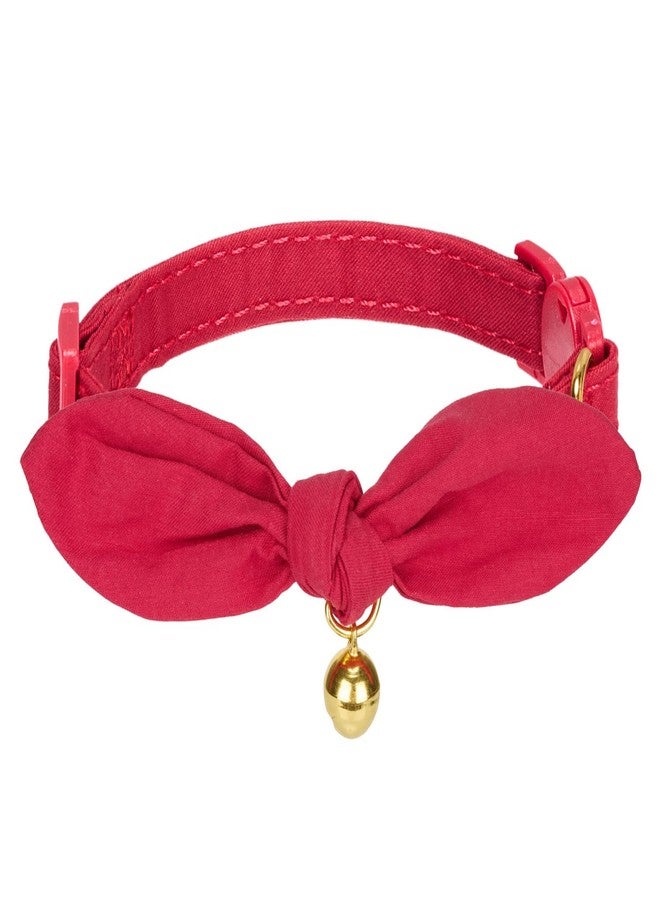 YUDOTE Bunny Ear Cat Collar with Bell and Bow Tie, Breakaway Cute Bowtie Kitten Collars(Red) - Image 1