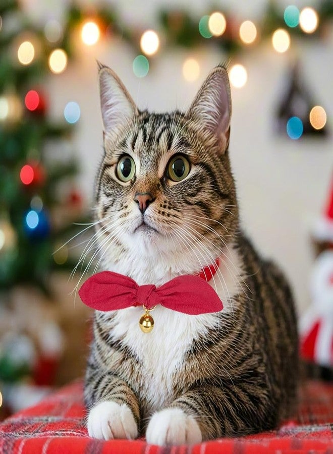 YUDOTE Bunny Ear Cat Collar with Bell and Bow Tie, Breakaway Cute Bowtie Kitten Collars(Red) - Image 4