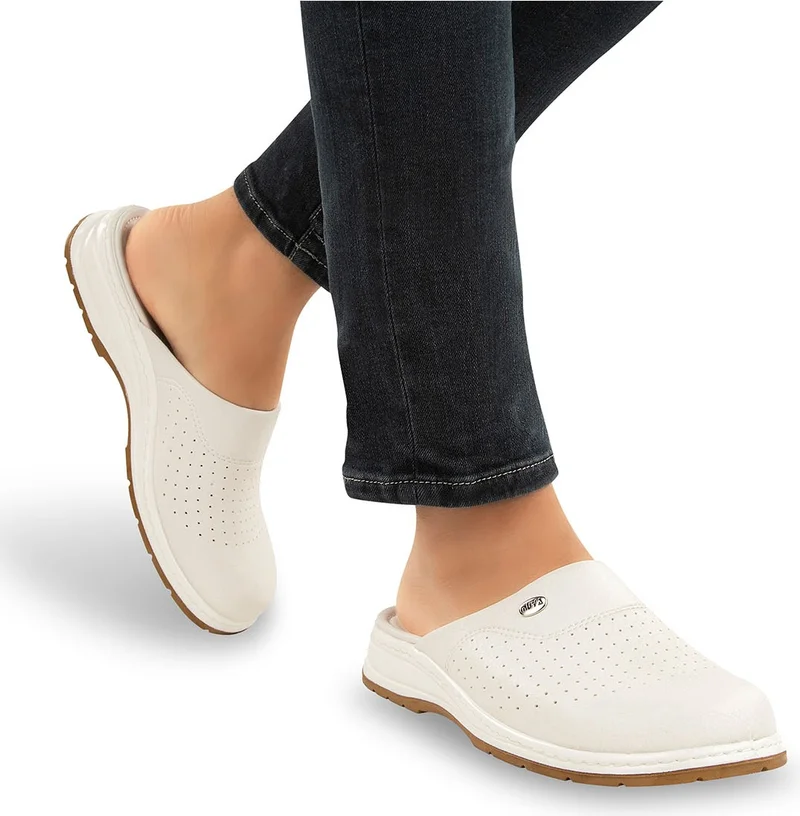 مويا Orthopedix Sabo Multi-Purpose Non-Slip Soled White Men's Slippers 31320