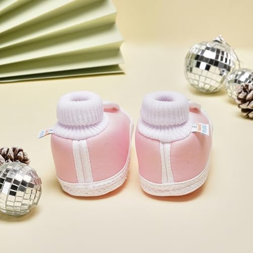 Neska Moda Baby Girls Booties For 6 to 12 Months (Pink) - Image 5