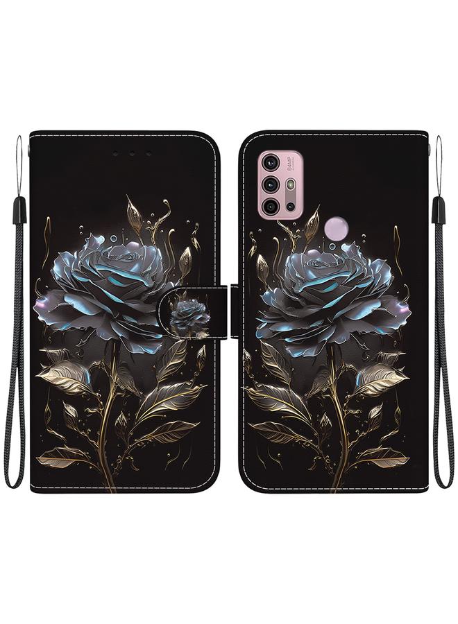 اس-توب جراب لهاتف Motorola Moto G30 / G10 / G20 جراب هاتف جلدي برسومات ملونة وملمس كريستالي - Image 1