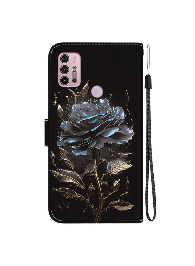 اس-توب جراب لهاتف Motorola Moto G30 / G10 / G20 جراب هاتف جلدي برسومات ملونة وملمس كريستالي - Image 3