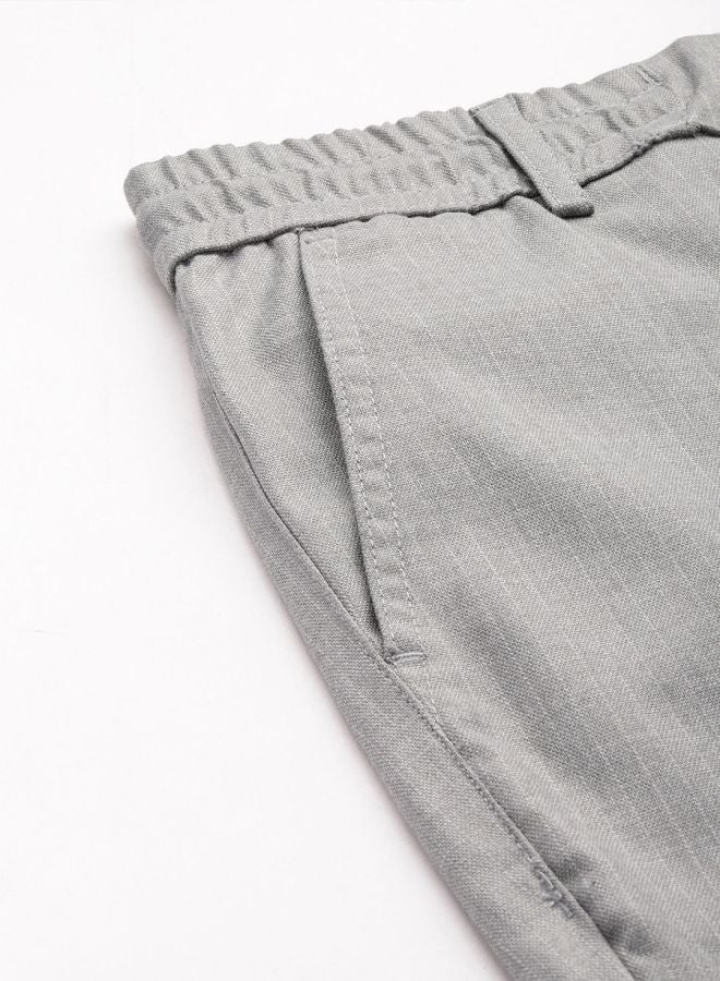 The Indian Garage Co Men Regular Fit Self Design Mid-Rise Stretchable Jogger Trousers  - Image 3