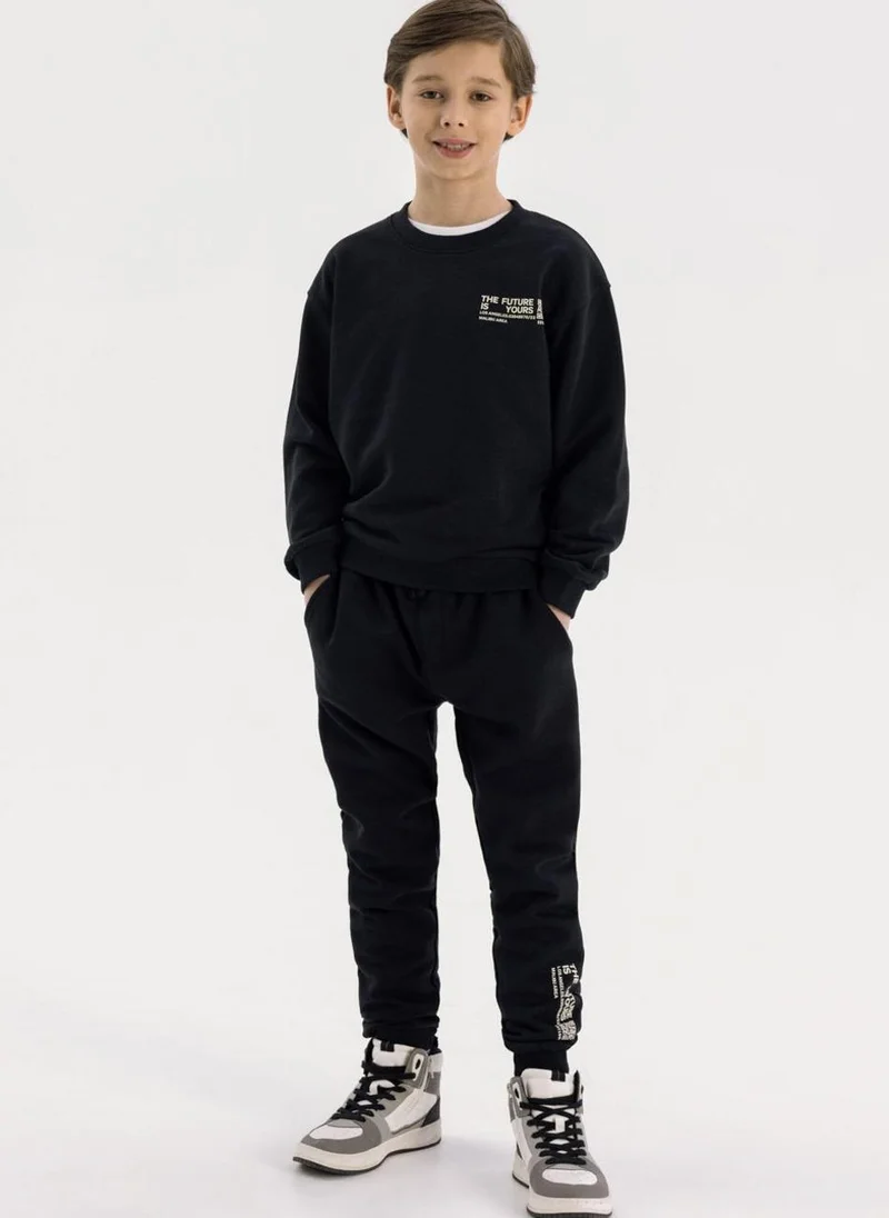 MINOTI Kids Boys  Crew Neck Sweatshirt And Joggers Set