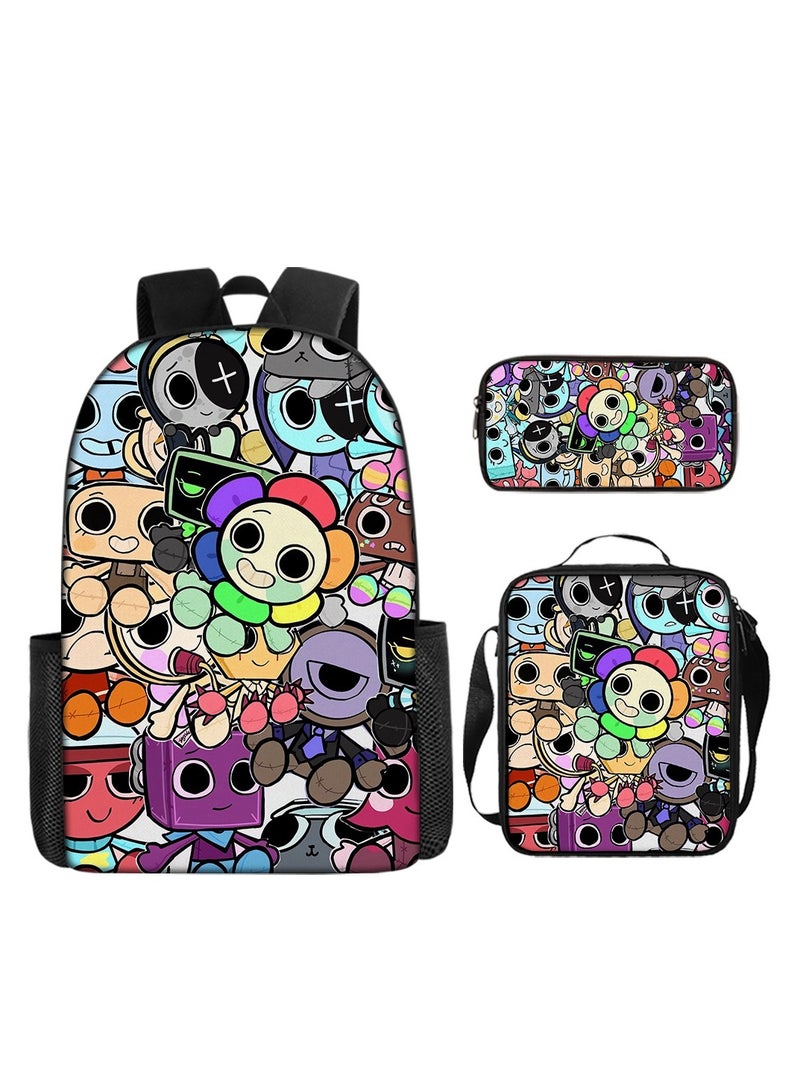 Backpacker 3D Dandy's World Print School Backpack Backpack 29*16*42CM + Shoulder Bag 19*6*23CM + Pen Bag 24*7*11CM Three-piece Set - Image 1