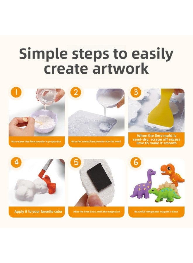 Handmade Diy Coloring Doll Dinosaur Graffiti Creative Stone Painting Children Toy Set Emotional Visual Intelligence Development-Color:(Birds Series) Gypsum Painted Suit - Image 5