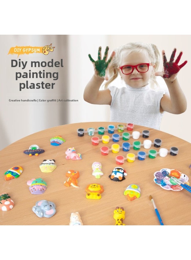 Handmade Diy Coloring Doll Dinosaur Graffiti Creative Stone Painting Children Toy Set Emotional Visual Intelligence Development-Color:(Birds Series) Gypsum Painted Suit - Image 4