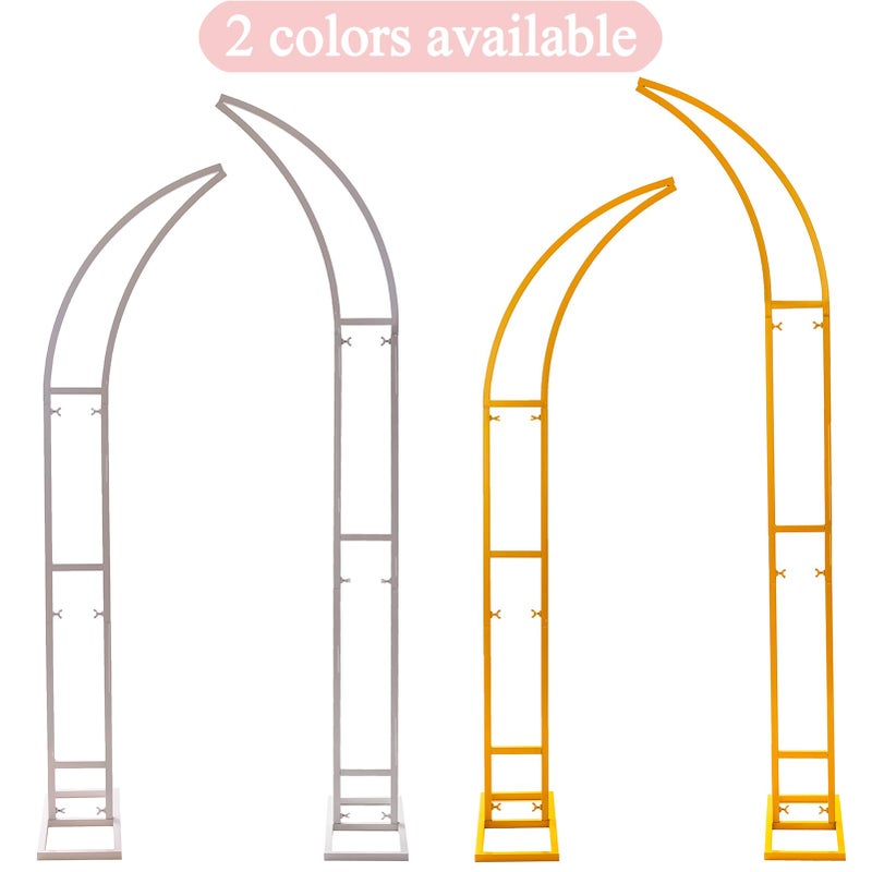 Satbir 2pcs Large Wedding Arch with Base Flower Stand Arch Bracket Stand Backdrop Stand for Wedding Party Elegant Decorations & Garden Climbing Plants Vines,8.2&6.9 FT-White - Image 3