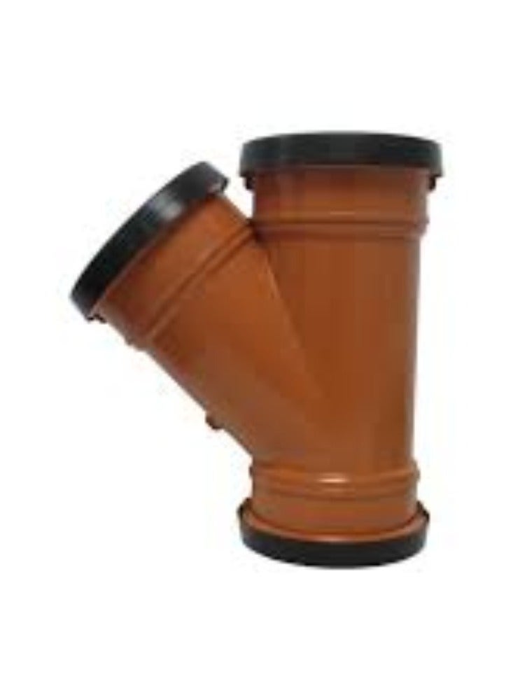KNP Red Push Y Tee Double UPVC Pipe Fitting is a versatile and robust component designed for creating branched connections in piping systems. - Image 1