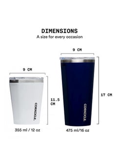 CORKCICLE Classic Triple Insulated Coffee Mug With Lid, Gloss Midnight Navy, 16 Oz - Stainless Steel Travel Tumbler Keeps Beverages Cold 9+Hrs, Hot 3Hrs - Cupholder Friendly Travel Coffee Tumbler  - Image 3