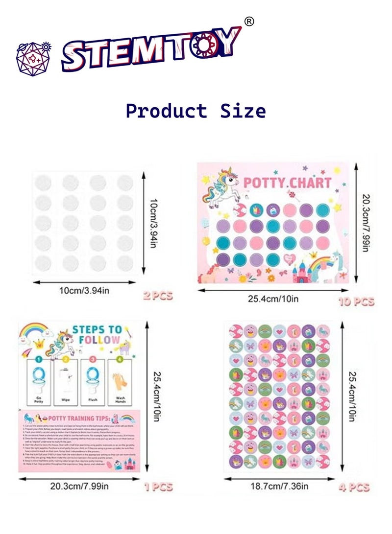 STEMTOY Mermaid Sea-Themed Potty Training Chart for Toddlers Boys, Potty Reward Chart with Stickers for Kids, Behavior Reward Chart for Home Bathroom Wall, Potty Training and Good Habit Development with Step-by-Step Instructions - Image 3