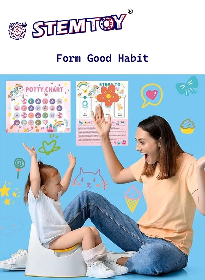 STEMTOY Mermaid Sea-Themed Potty Training Chart for Toddlers Boys, Potty Reward Chart with Stickers for Kids, Behavior Reward Chart for Home Bathroom Wall, Potty Training and Good Habit Development with Step-by-Step Instructions - Image 5