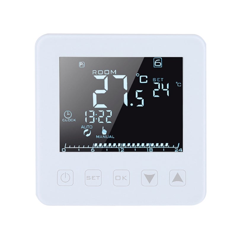 Programmable Thermostat: 0.5℃ Precise Control, Large Backlit LCD Screen - Anti-Interference Chip, Power-Off Memory for Home Electric Heating Systems - Image 5