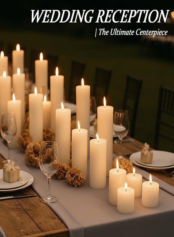 Trxvxo 18 Pcs Ivory Pillar Candles Bulk Set，Hurricane Candles，3 Different Lengths 2 x 3/4/6 Inch (6 Each)，Dripless Unscented Smokeless，Gives You a Better Atmosphere When Organizing an Event Party. - Image 5