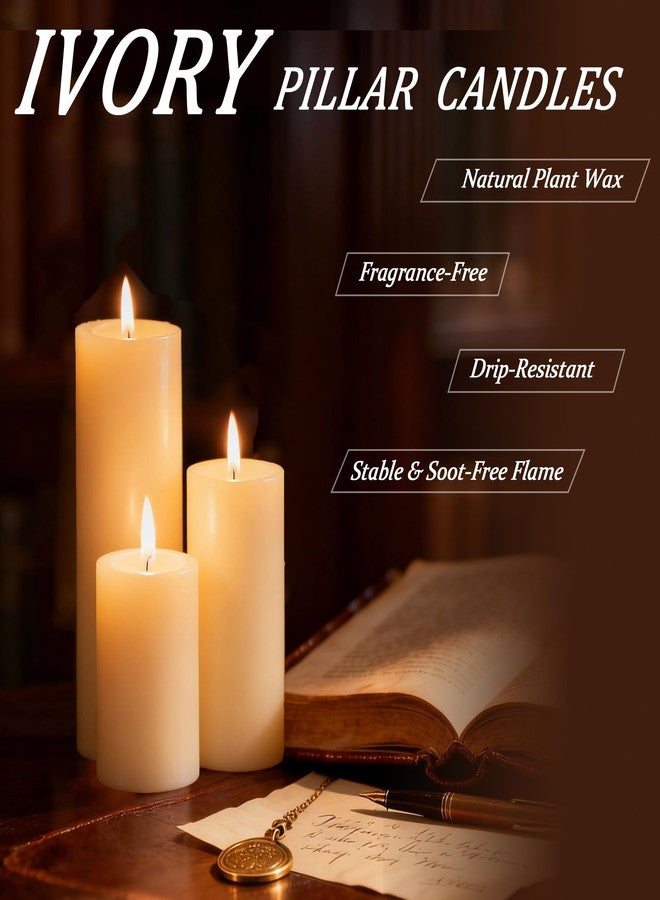 Trxvxo 18 Pcs Ivory Pillar Candles Bulk Set，Hurricane Candles，3 Different Lengths 2 x 3/4/6 Inch (6 Each)，Dripless Unscented Smokeless，Gives You a Better Atmosphere When Organizing an Event Party. - Image 4