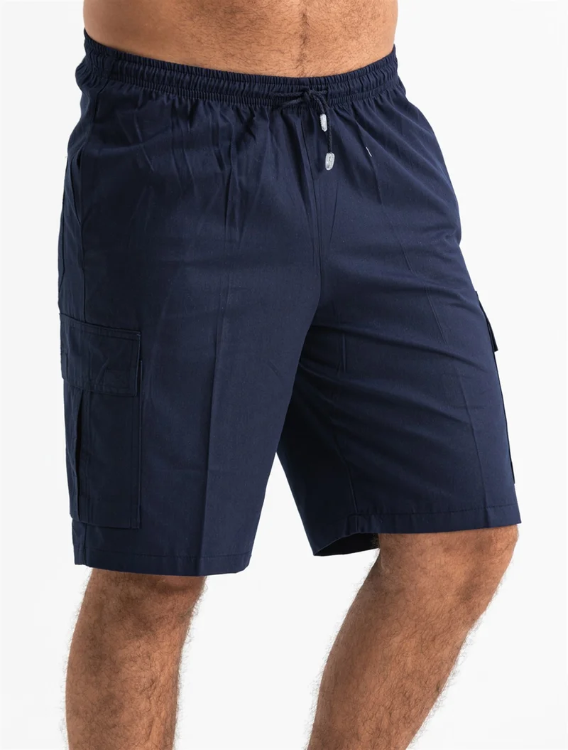 Eliş Şile Bezi Gabardine Elastic Men's Shorts Navy Blue Lcvt