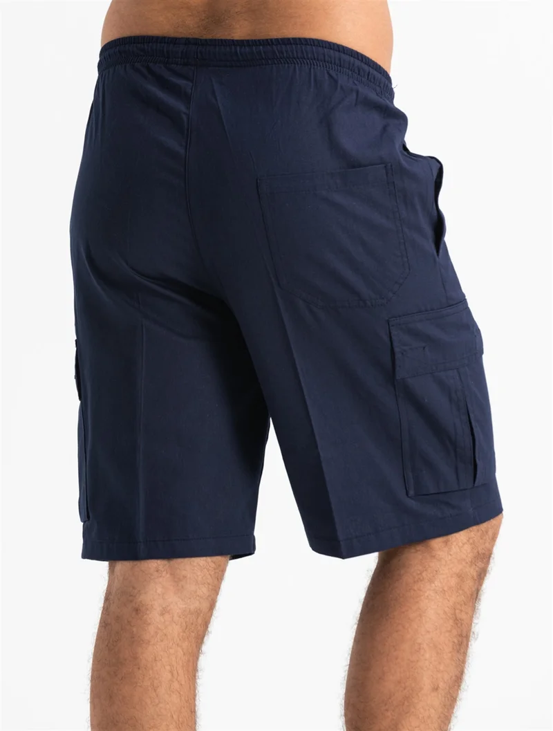 Eliş Şile Bezi Gabardine Elastic Men's Shorts Navy Blue Lcvt