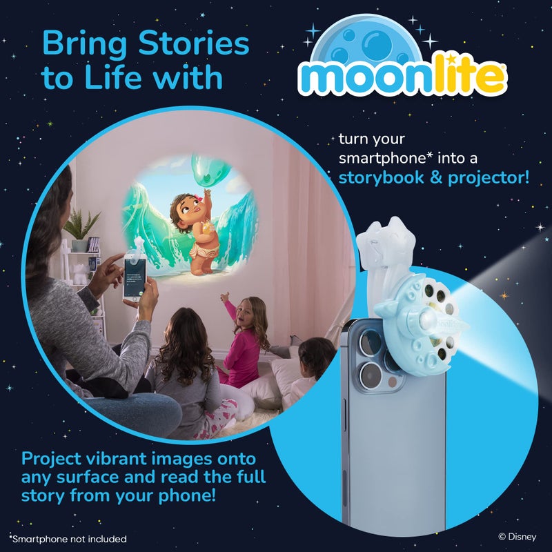 Moonlite Mini Projector with 4 Disney Princess Stories Edition - A New Way to Read Stories Together - 4 Digital Stories with Light Projector - Disney Princess Toys and Gifts for Kids Ages 1 and Up - Image 2