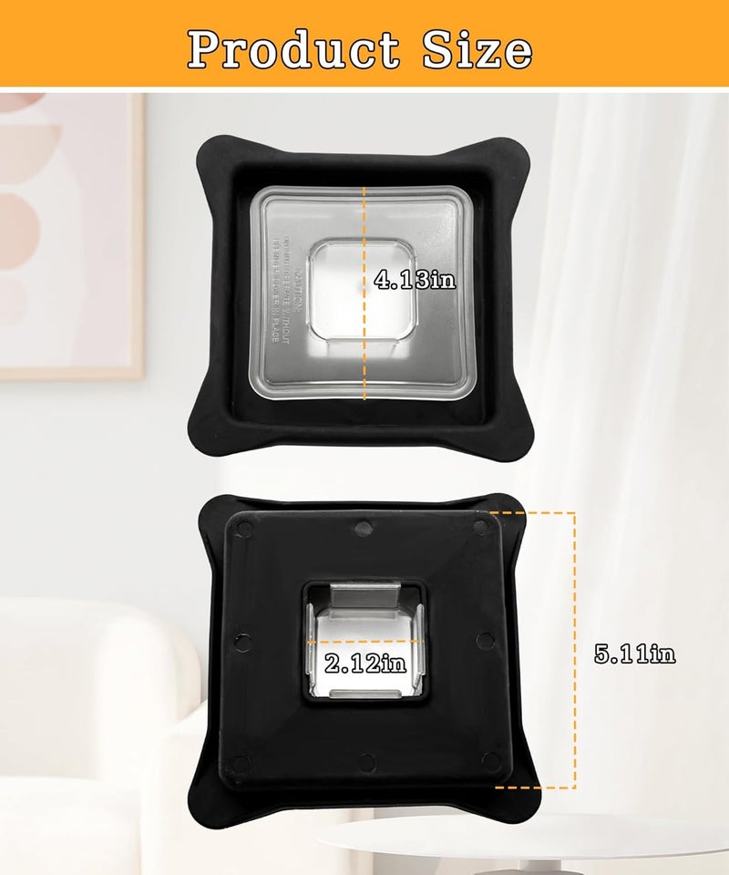 Maigoo غطاء خلاط بديل يناسب خلاط Blendtec التجاري، غطاء مثقوب قابل للإمساك متوافق مع برطمانات WildSide+ وFourSide، أغطية خلاط مع سدادة شفافة مربعة - Image 4
