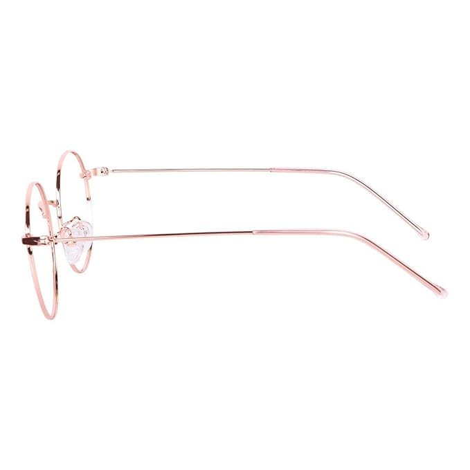 mashamart® Round Shape Blue Cut Antiglare Computer Eyeglasses For Men And Women |Blue Light Filtering Glasses For Computer And Mobile Use | 100% UV Protection | Gold & Silver Rose Gold. (Rose Gold) - Image 2