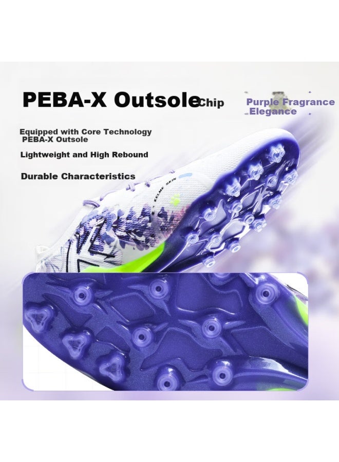 Kelme Adult Soccer Shoes Men Jiedian 5.0 Mg Natural Artificial Grass Match Professional Training Shoes White Purple 42.5 - Image 4