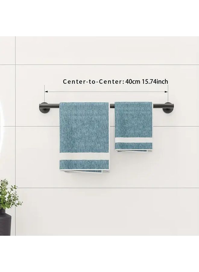 Wall Mounted Stainless Steel Towel Rack Silvery Single Bar Bathroom Organizer - Image 1