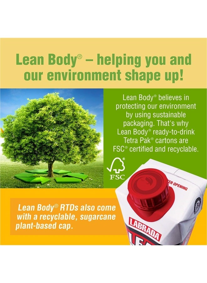 LABRADA NUTRITION - Lean Body RTD Whey Protein Shake, Convenient On-The-Go Meal Replacement Shake for Men & Women, 20 grams of Protein – Zero Sugar, Lactose & Gluten Free, Chocolate (Pack of 16) - Image 5