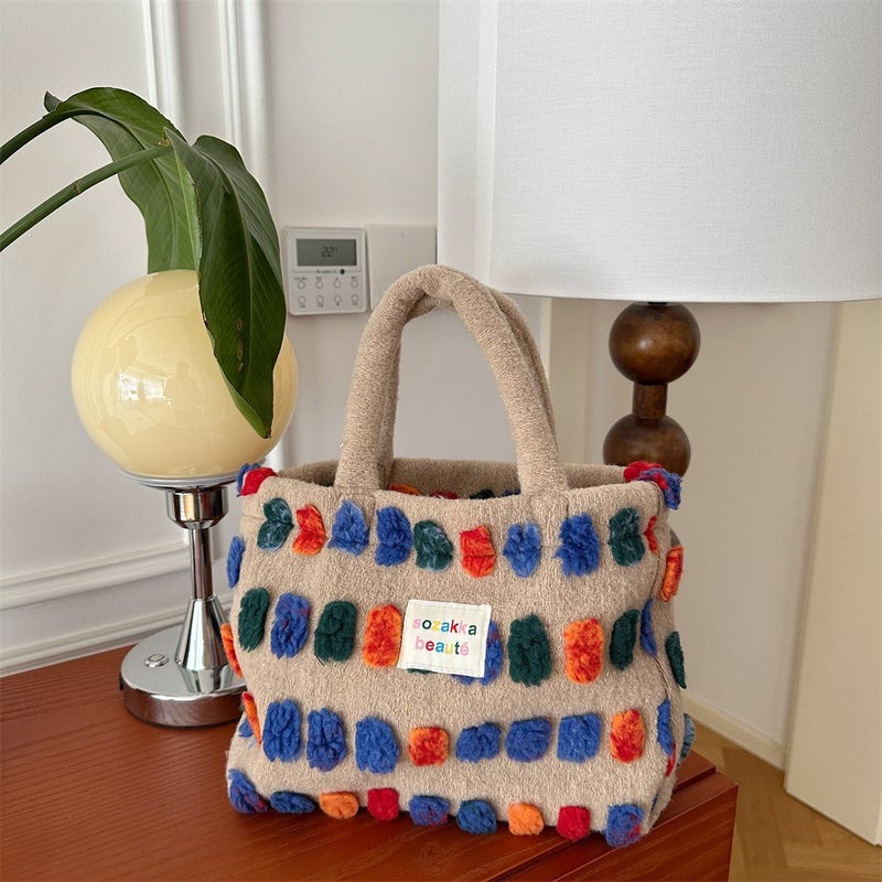 Carefully Selected Popular Crossbody Bag, Portable Shoulder Bag, Shopping Storage Bag, Fashionable Plush Bucket Bag, Women'S Bag - Image 1