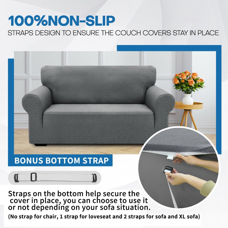 XINEAGE 2026 New Stretch Armchair Covers 1 Piece Chair Slipcovers Chair Protector for Living Room Thick Soft Chair Cover with Elastic Bottom Couch Cover for Pets Kids (31"-46", Light Gray) - Image 5