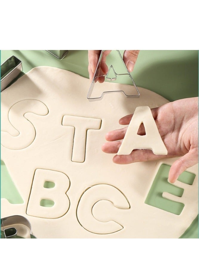 general 26-piece set of stainless steel cookie cutters with English letters handmade baking tools kit - Image 2