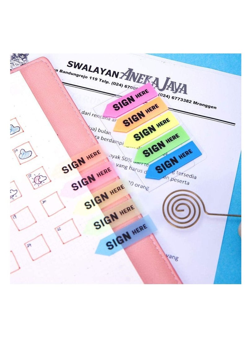 Deli - 2-Pack Sign Here Index Tab 44x12mm Size Multicolour - Image 1
