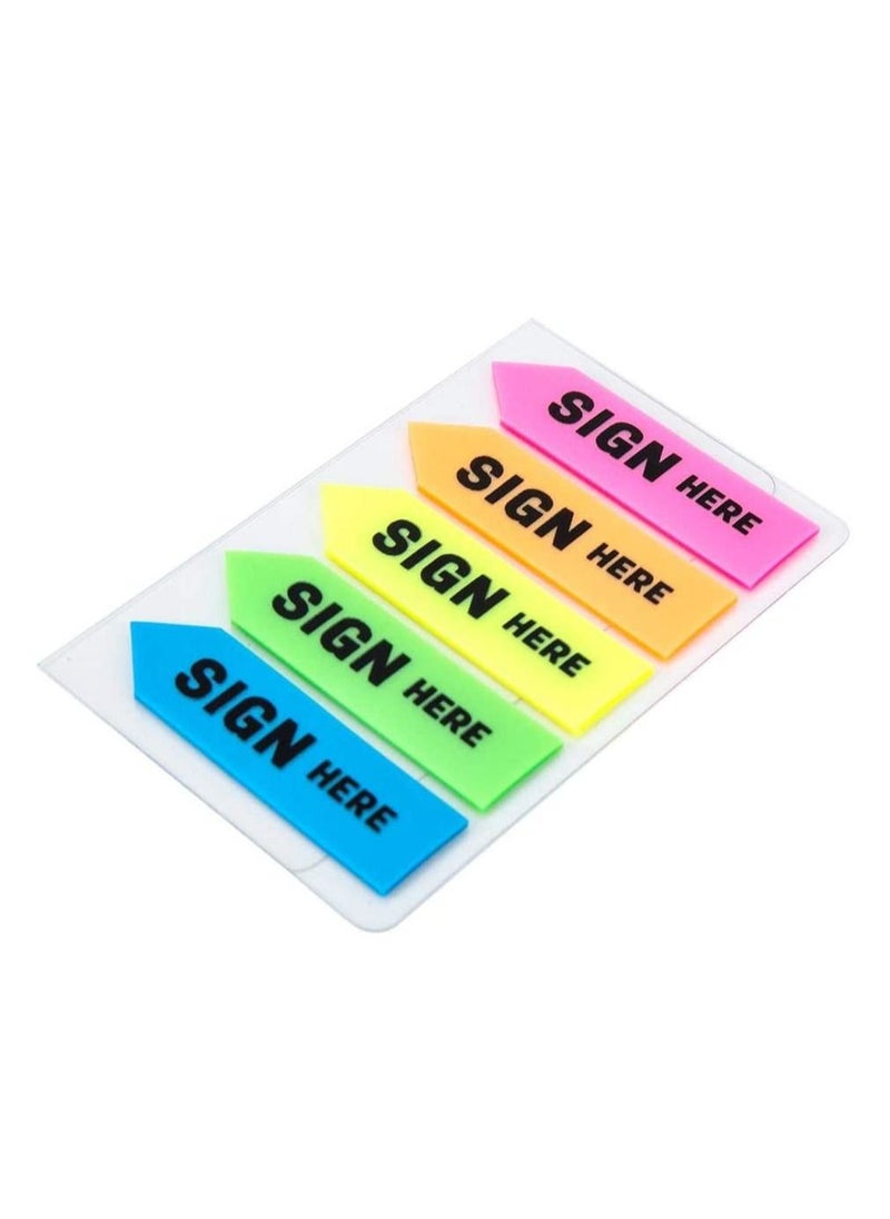 Deli - 2-Pack Sign Here Index Tab 44x12mm Size Multicolour - Image 1
