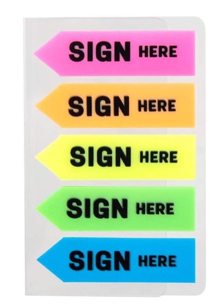 Deli - 2-Pack Sign Here Index Tab 44x12mm Size Multicolour - Image 1