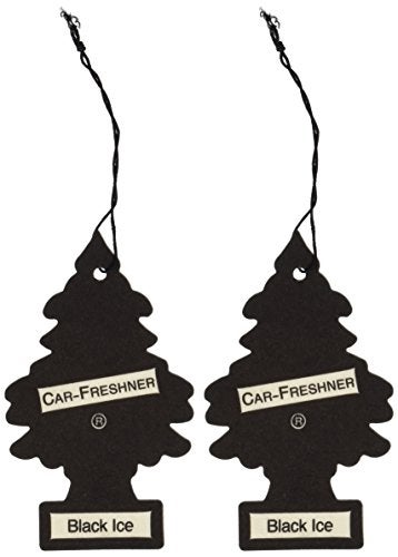 LITTLE TREES Car Air Freshener Hanging Paper Tree for Home or Car Black Ice 2 Pack - Image 1