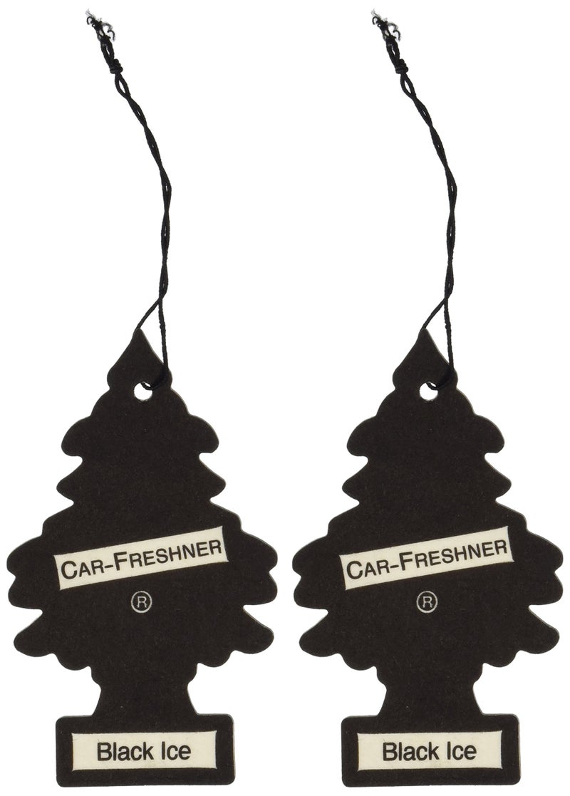LITTLE TREES Car Air Freshener Hanging Paper Tree for Home or Car Black Ice 2 Pack - Image 3
