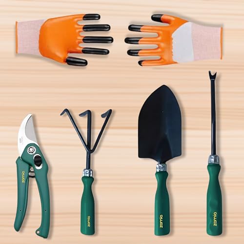 Zamia Gardening Tools Set of 5 | Pruner, Gloves, Trowel, Cultivator and Weeder | Beginners Kit for Home Gardening - Image 4