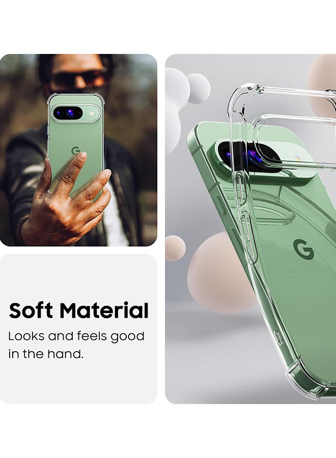 MARGOUN (for Google Pixel 9) 3 Packs TPU Case and 2 Screen Protectors Shockproof Soft TPU Bumper and Hard PC Back Case Anti-Scratch,Drop Protection,Slim Fit Gorilla Case Cover Clear - Image 3