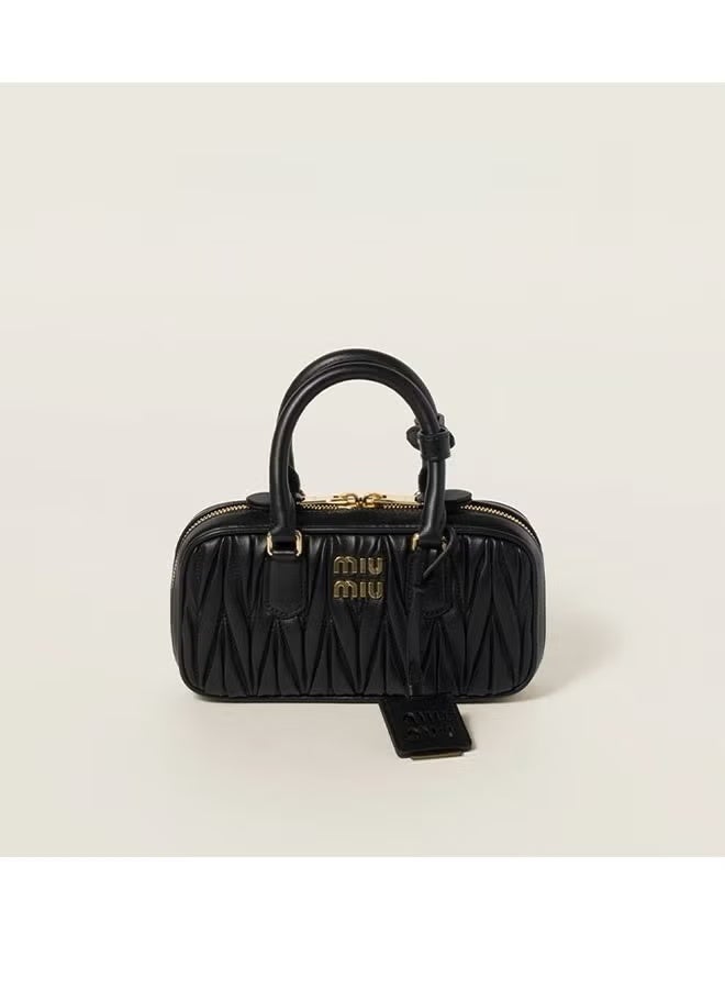 MIU Miu Arcadie Matelassé Nappa Leather Ladies' Shoulder & Hand Carry Bag - Black  - Image 1