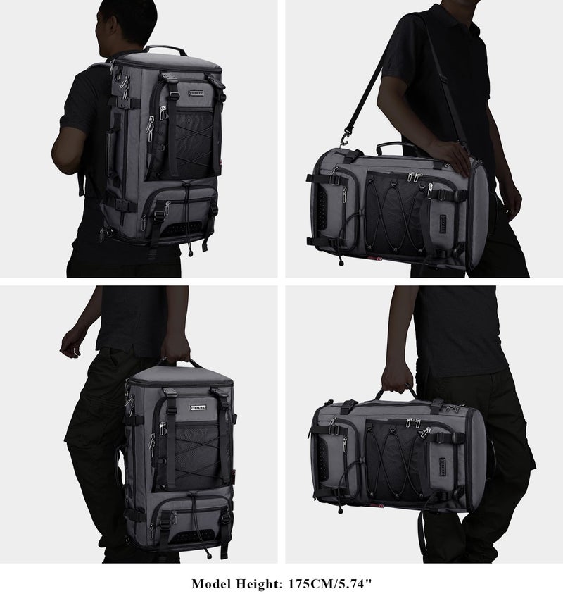 WITZMAN Travel Backpack for Men Convertible Large Carry on Backpack with Shoe Compartment for Airplanes Fit 17 Inch Laptop(B689 Silvery Grey) - Image 2