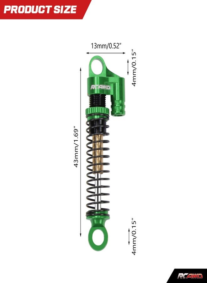 RCAWD ترقيات ممتص الصدمات RCAWD لسيارات الزحف FMS EAZYRC ROC HOBBY FCX24 بمقياس 1/24 و1/18، قطع غيار ممتصات صدمات أمامية وخلفية من الألومنيوم قابلة للتعديل # C3002 أخضر - Image 2