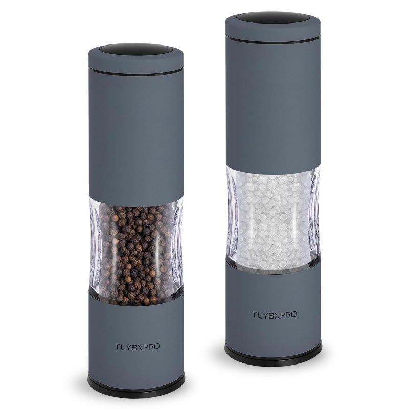 TLYSXPRO Salt and Pepper Grinder Set with Adjustable Coarseness Manual Pepper Mill Grinder with Refillable Design Ceramic Core Kitchen Essential 2 Packs BlueGrey - Image 2
