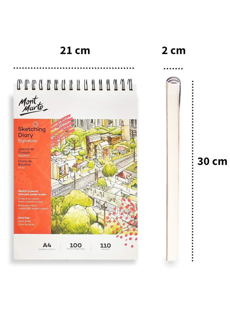 Mont Marte A4 Size Sketching Diary Drawing Pad 100 Sheets With 110gsm Thickness - Image 5