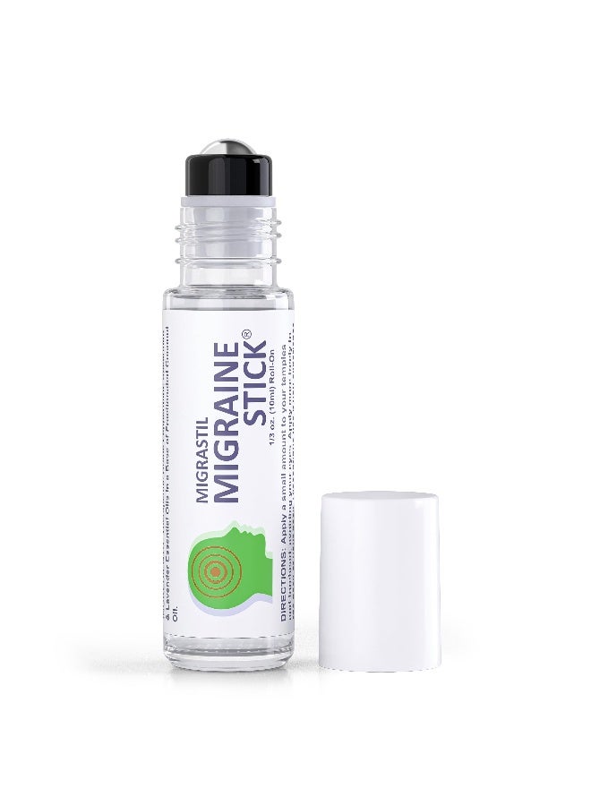 Basic Vigor Migrastil Migraine Stick Rollon Fast Cooling Comfort for Your Head Aromatherapy with Peppermint Other Essential Oils Metal Roller Made in USA - Image 1