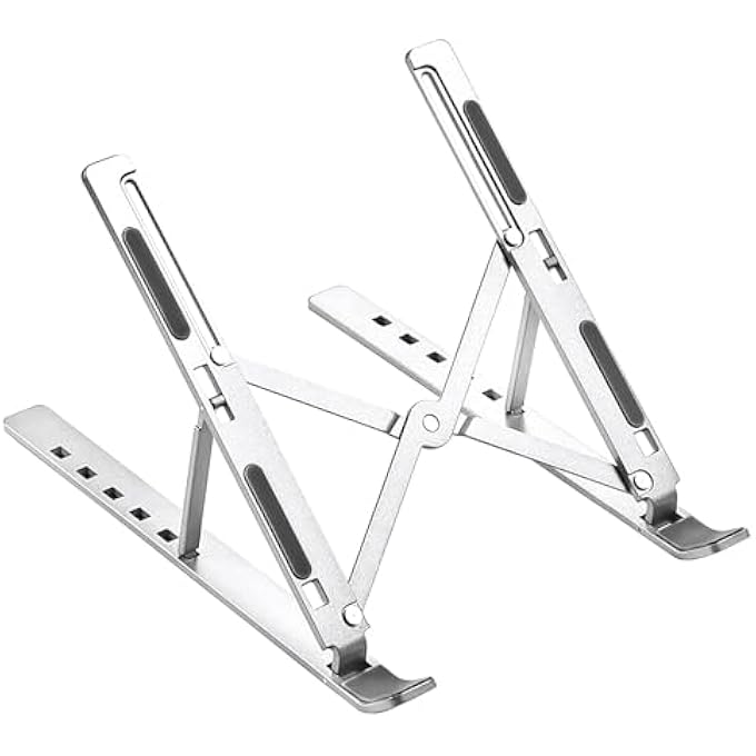 rayihni ADJUSTABLE LAPTOP STAND LAPTOP STAND FOR DESK PORTABLE AND FOLDABLE LAPTOP RISER FOR 10"-15.6" LAPTOPS MACBOOK STAND ERGONOMIC LAPTOP HOLDER DESK LAPTOP STAND FOR OFFICE, HOME, AND TRAVEL - Image 1