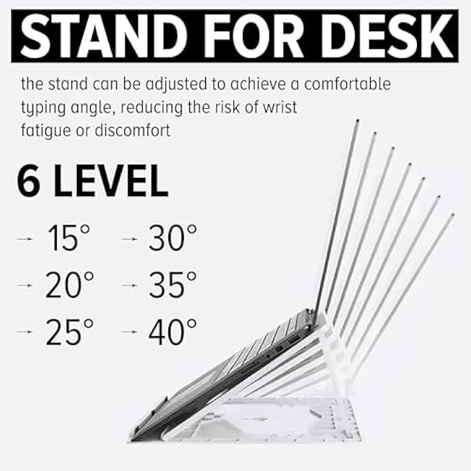 rayihni ADJUSTABLE LAPTOP STAND LAPTOP STAND FOR DESK PORTABLE AND FOLDABLE LAPTOP RISER FOR 10"-15.6" LAPTOPS MACBOOK STAND ERGONOMIC LAPTOP HOLDER DESK LAPTOP STAND FOR OFFICE, HOME, AND TRAVEL - Image 2