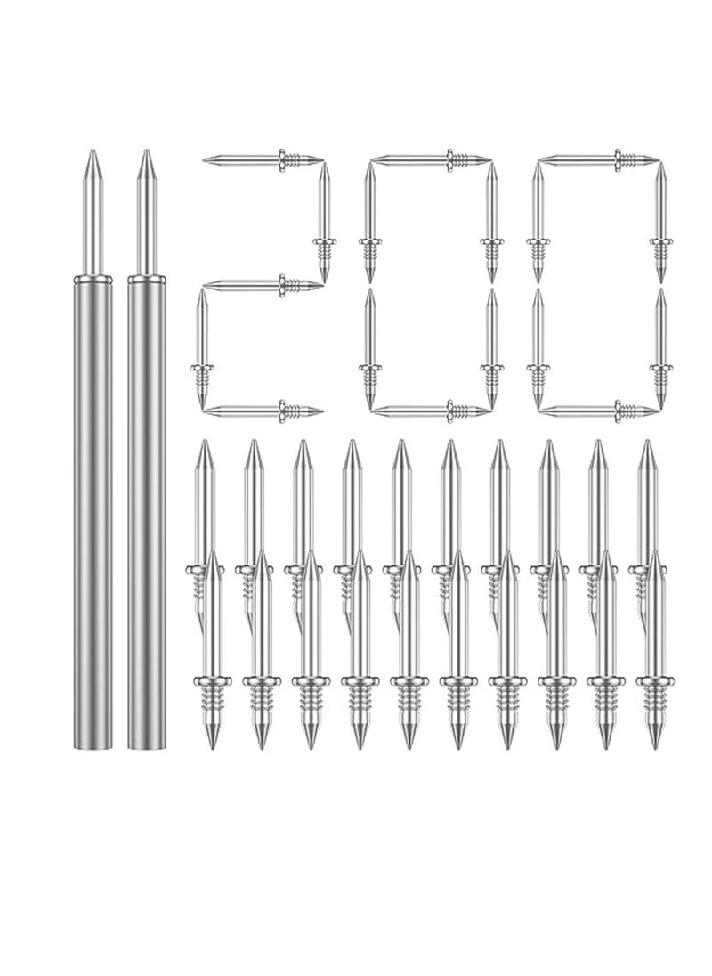 SYOSI - Double-Head Skirting Thread Seamless Nail, 200 Pcs Metal Skirting Line Without Marks Nail, Rust-Proof No Trace Skirting Thread Screws Set with 2 Rods, Nail Specific Sleeve Tool - Image 1