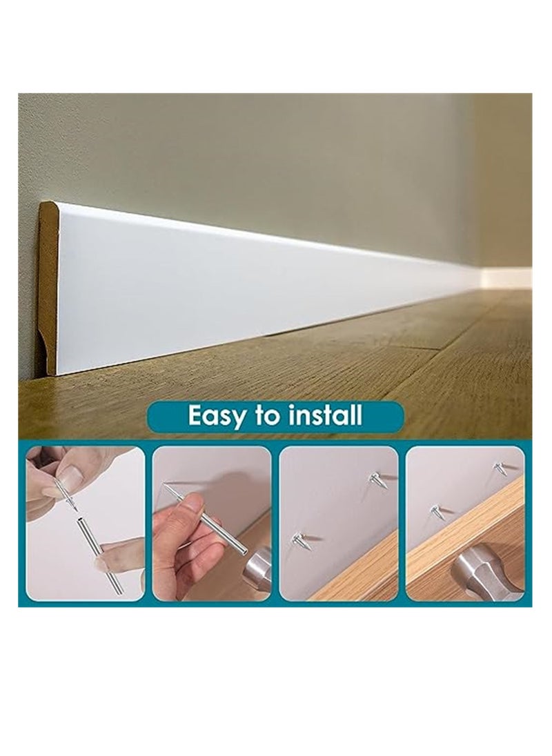 SYOSI - Double-Head Skirting Thread Seamless Nail, 200 Pcs Metal Skirting Line Without Marks Nail, Rust-Proof No Trace Skirting Thread Screws Set with 2 Rods, Nail Specific Sleeve Tool - Image 1